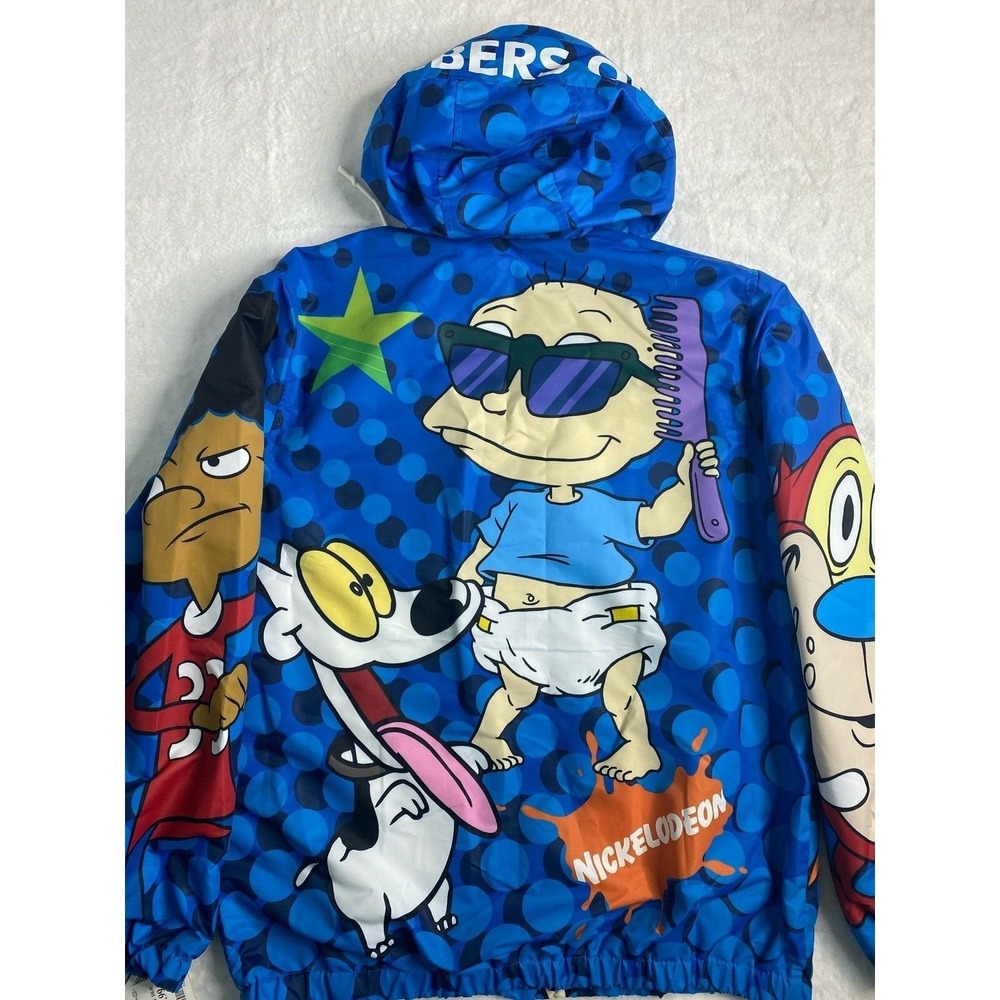 Members Only x Nickelodeon Windbreaker Jacket Mens XL Blue Rugrats HeyArnold NEW - Picture 2 of 8